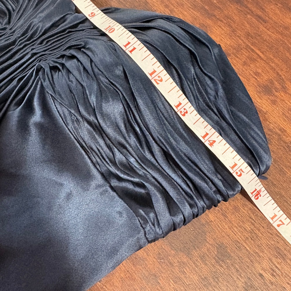 Laundry by Shelli Segal Navy Silk Strapless Maxi Dress Size 2 Gown Gala Formal - Picture 9 of 11